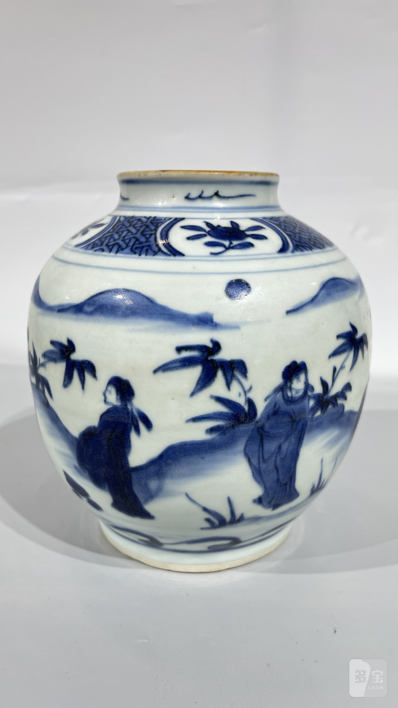 明 青花高士人物纹罐 - 图3